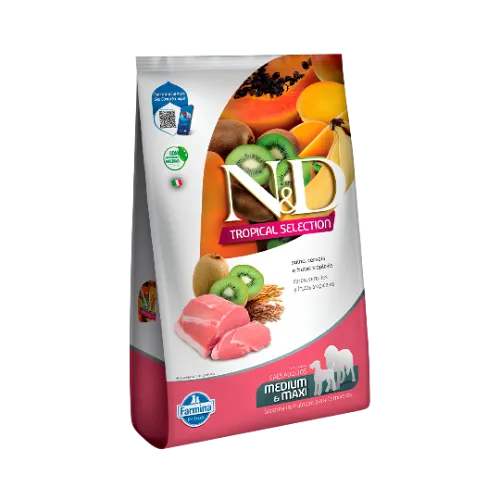 N&D Tropical Selection para Cães Adultos de Porte Médio Suíno 12kg