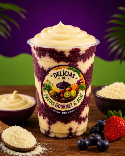 Açaí Com Creme de Ninho e Frutas