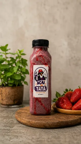 Açaí natural com calda de morango 500ml