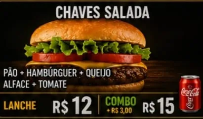 Chaves Burguer Salada + Refri