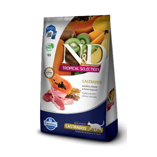  N&D Tropical Selection para Gatos Adultos Castrados Cordeiro 400g