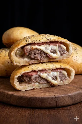 Hamburgão Gourmet Calabresa e Queijo.