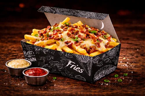 FRITAS GRANDE RECHEADA BACON E MUSSARELA