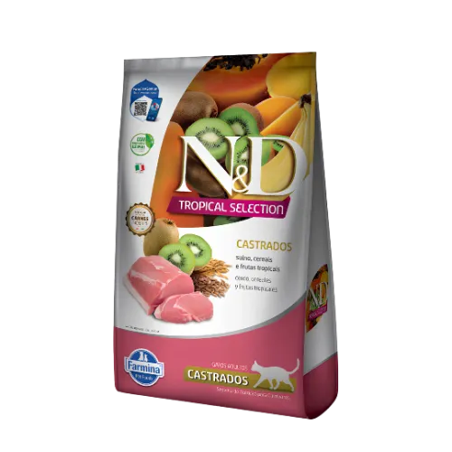 N&D Tropical Selection para Gatos Adultos Castrados Suíno 400g