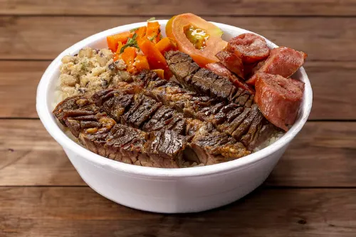 MARMITA PEQUENA COM CHURRASCO