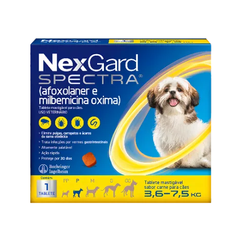 NexGard Spectra para Cães de 3,6 a 7,5 Kg