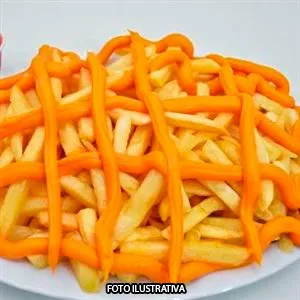 PORÇÃO DE FRITAS COM CHEDDAR